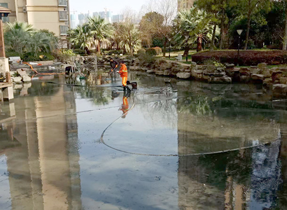 岐山景观池淤泥清理